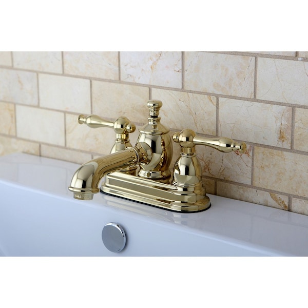 KS7002NL 4 Centerset Bathroom Faucet, Polished Brass